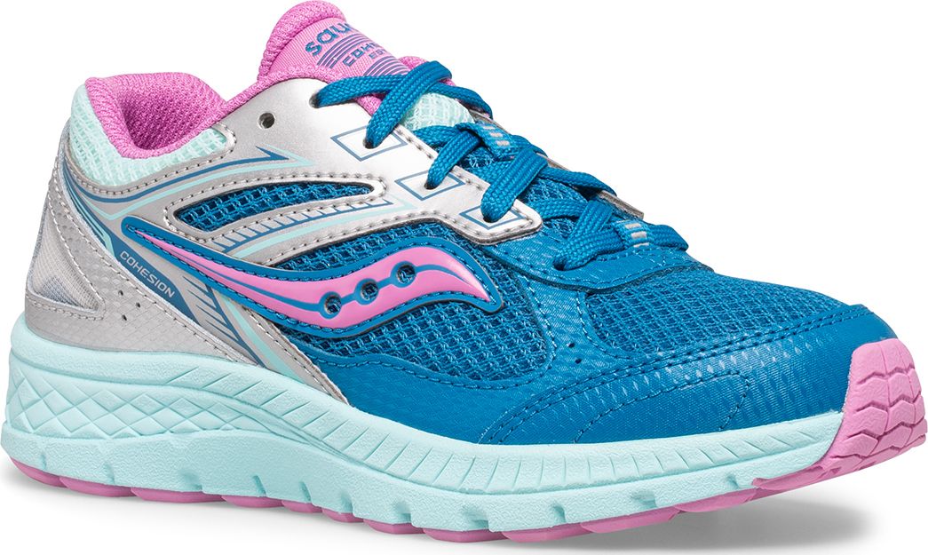 Cohesion 14 Lace Sneaker, Turq | Pink, dynamic 2