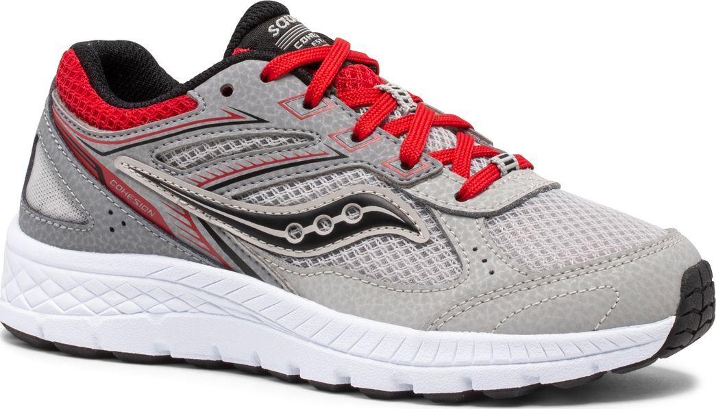 Cohesion 14 Lace Sneaker, Grey | Red, dynamic 2