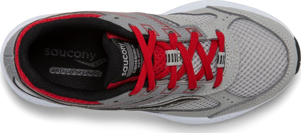 Cohesion 14 Lace Sneaker, Grey | Red, dynamic 5