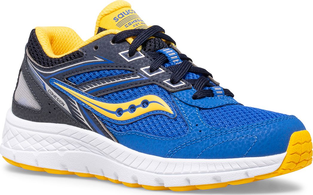 Cohesion 14 Lace Sneaker, Blue | Yellow, dynamic 2