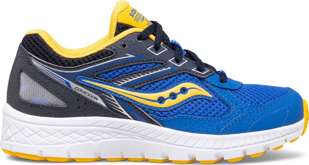 Cohesion 14 Lace Sneaker, Blue | Yellow, dynamic 1