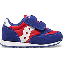 Baby Jazz Hook & Loop Sneaker, Red | White | Blue, dynamic