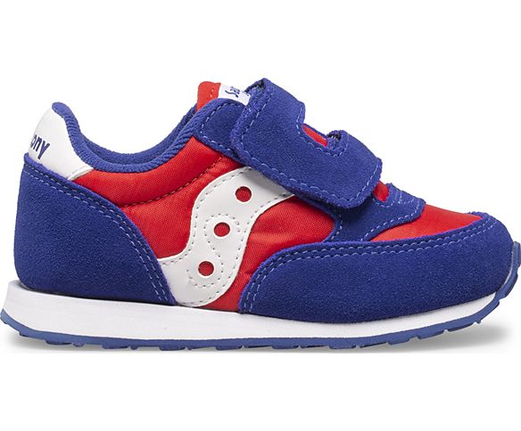 Baby Jazz Hook & Loop Sneaker, Red | White | Blue, dynamic