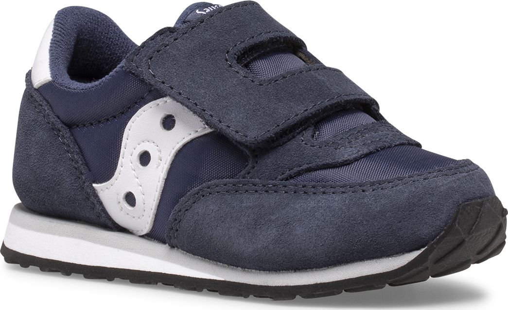 Baby Jazz Hook & Loop Sneaker, Navy | White, dynamic 2