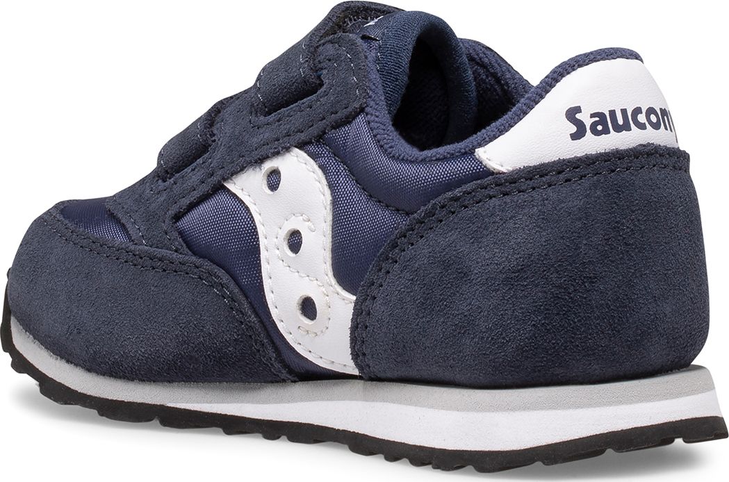 Baby Jazz Hook & Loop Sneaker, Navy | White, dynamic 3