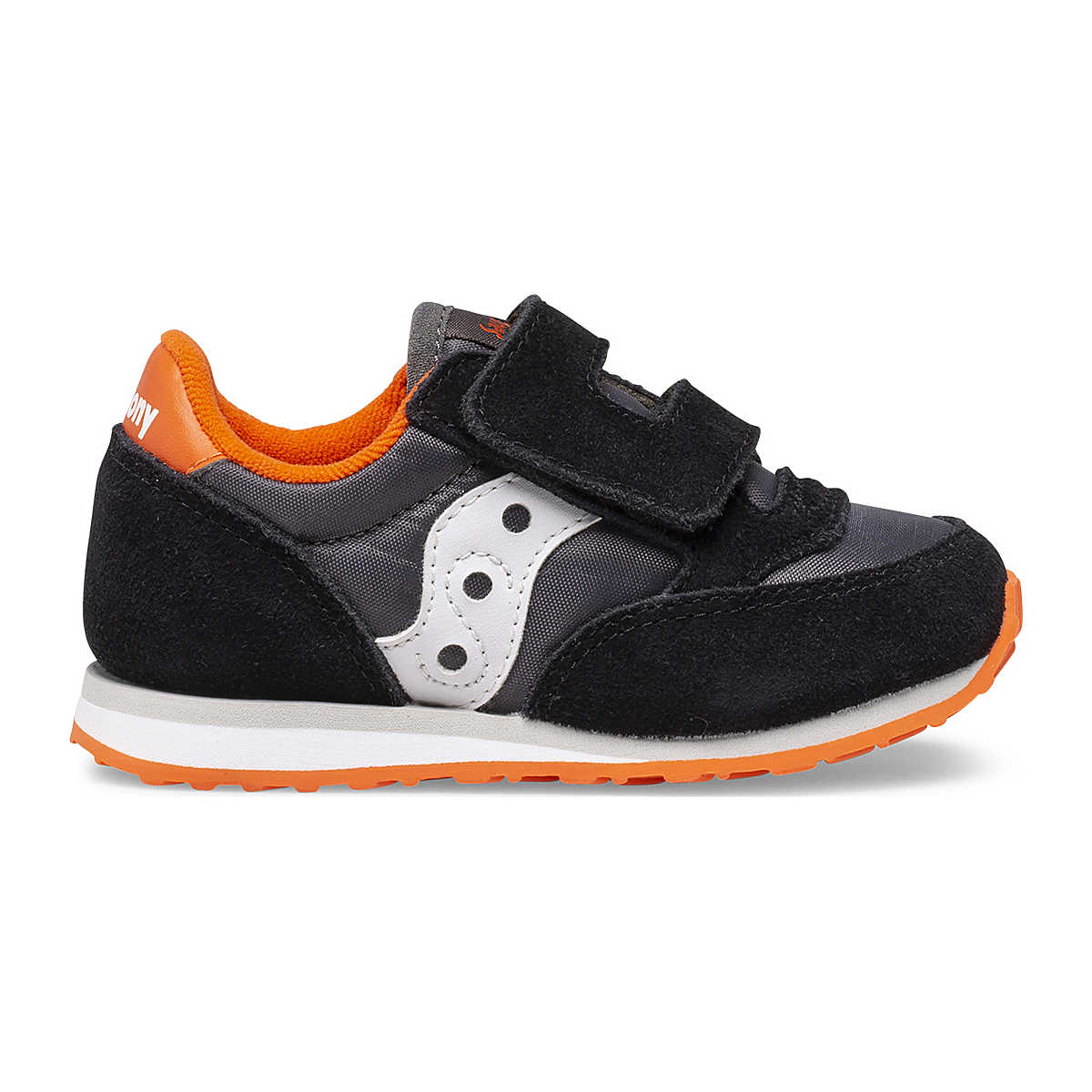 Baby Jazz Hook & Loop Sneaker, Black | Grey | Orange, dynamic 1