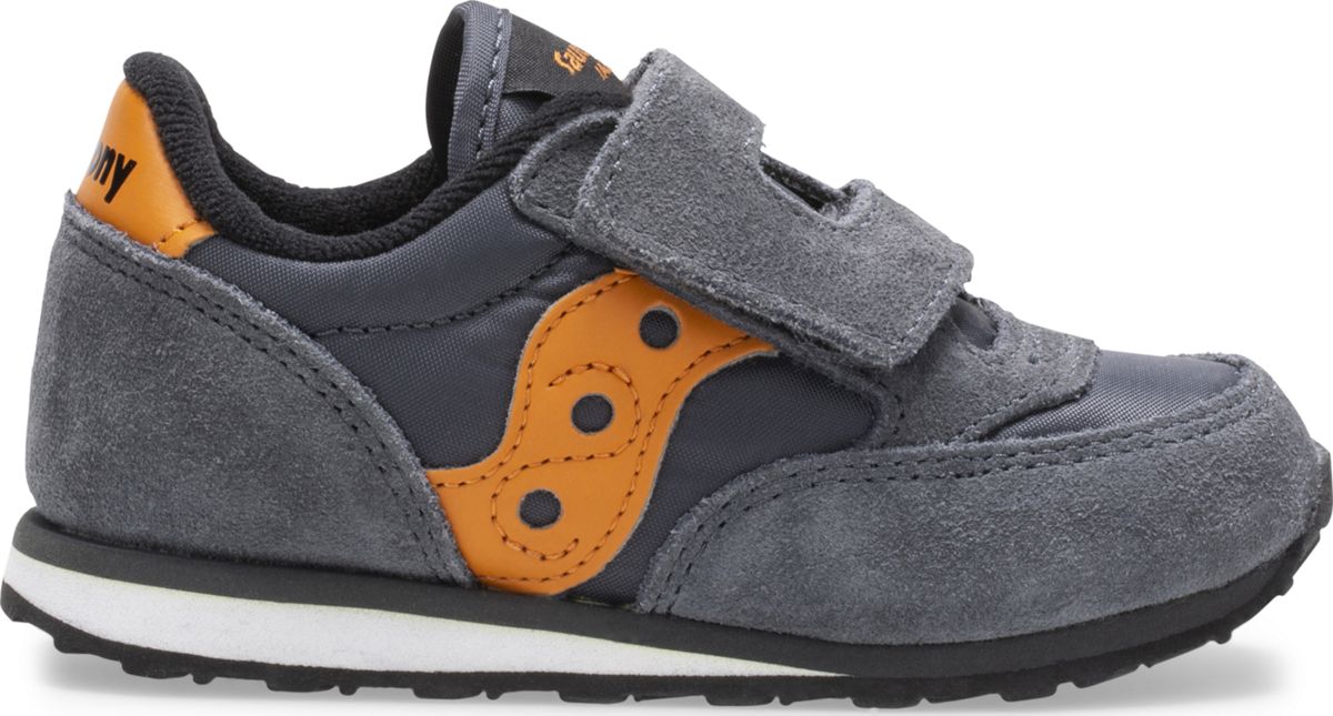 Jazz Hook & Loop Sneaker, Grey/Orange, dynamic 1