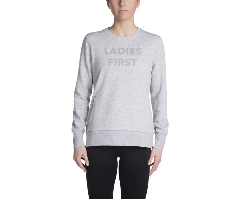 Ladies First Sweatshirt, Heather Grey, dynamic 1
