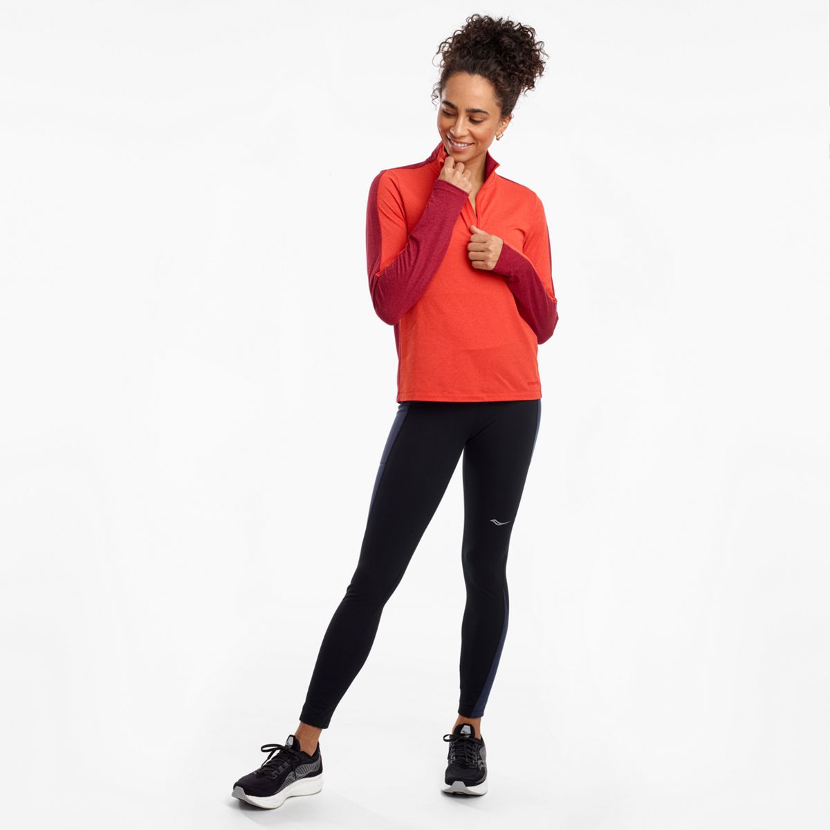 Sunday 1/4 Zip, Poinciana Heather, dynamic 3