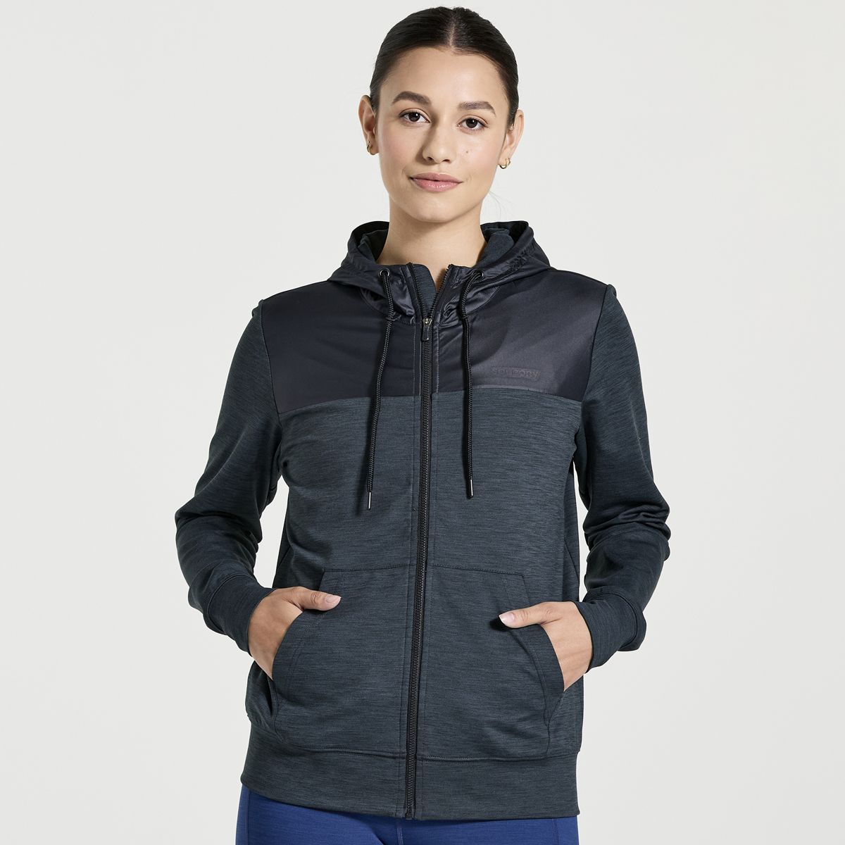 Solstice Zip Hoody, Black Heather, dynamic