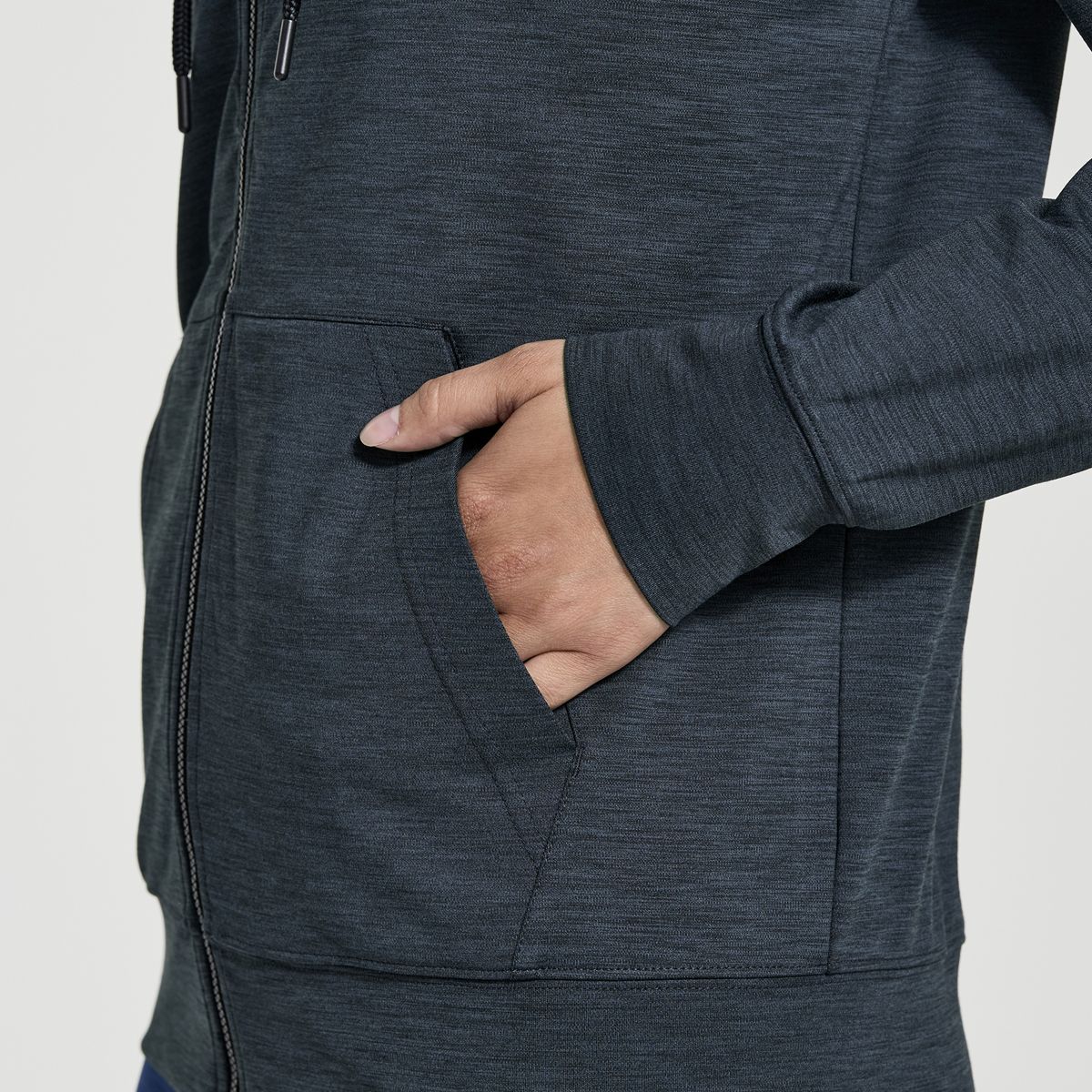 Solstice Zip Hoody, Black Heather, dynamic 4