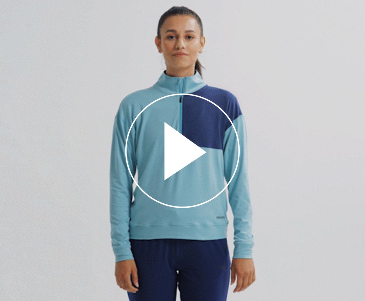 Sunday 1/4 Zip, Rainfall Heather, dynamic 6