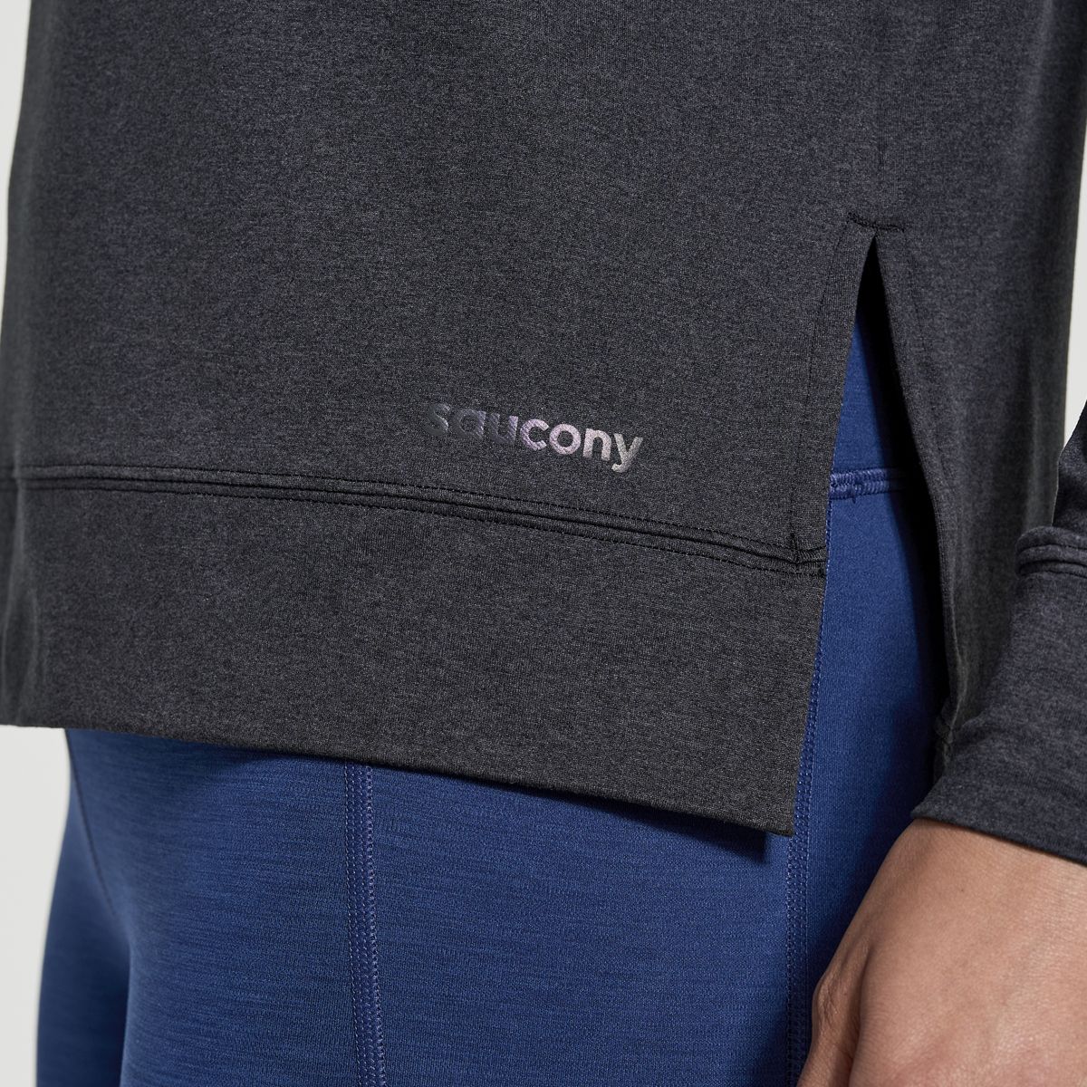 Sunday Layer Top, Black Heather, dynamic 3