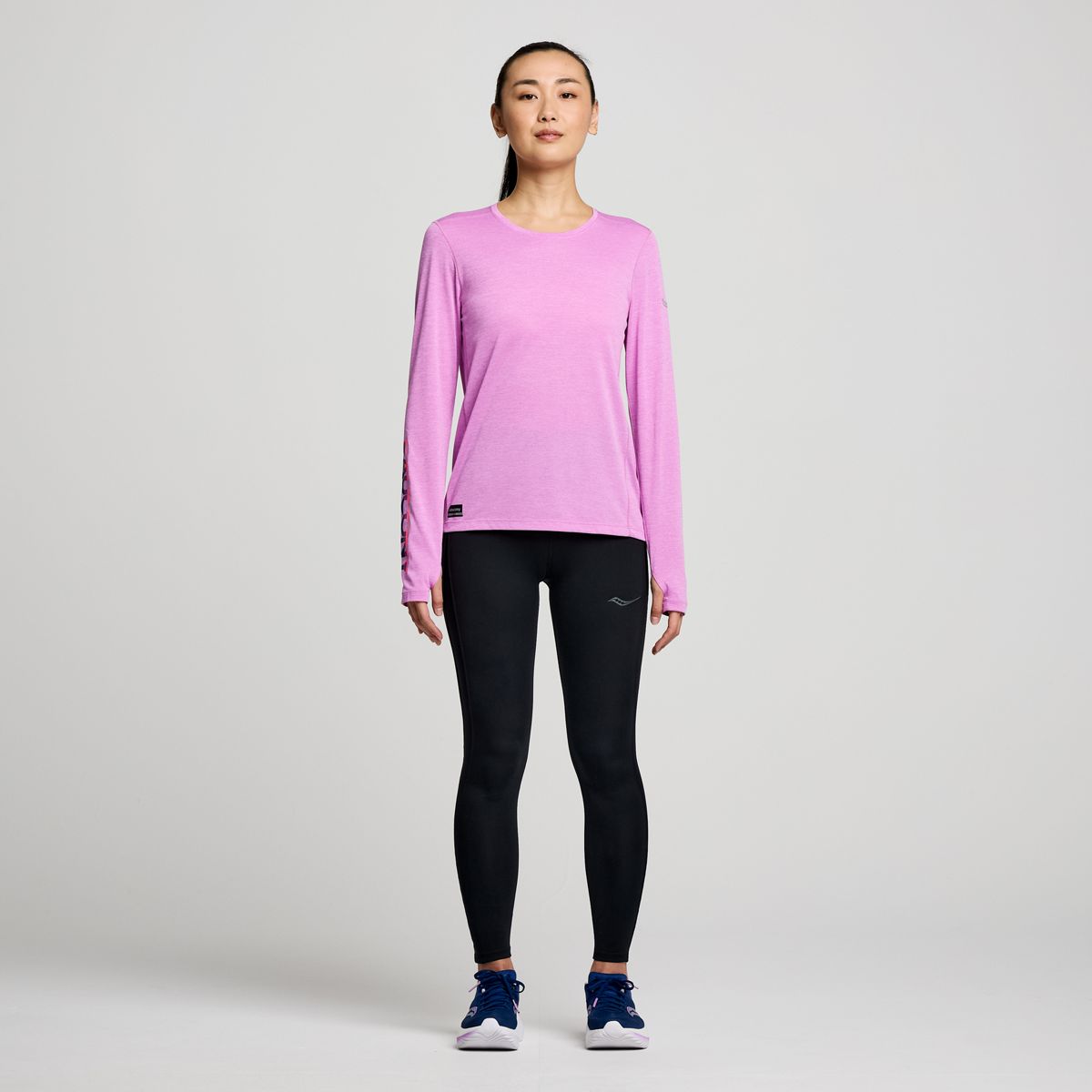 Stopwatch Graphic Long Sleeve, Grape Heather Graphic, dynamic 3