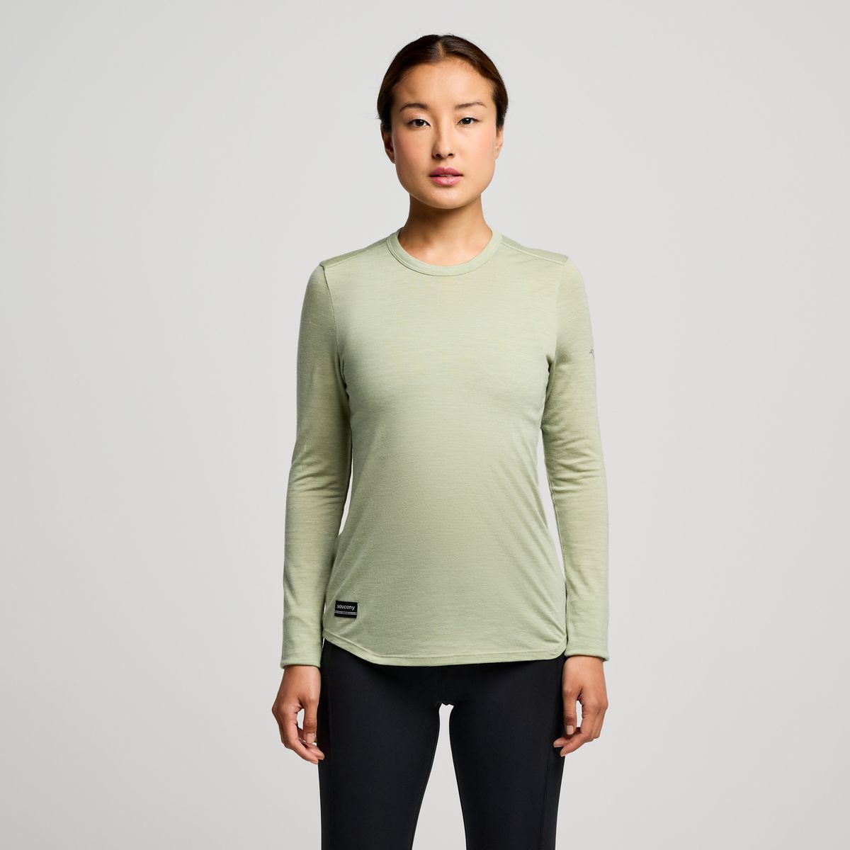 Peregrine Merino Long Sleeve, Sage Heather, dynamic