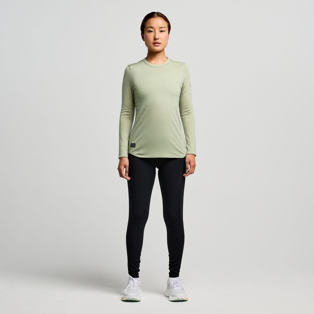 Peregrine Merino Long Sleeve, Sage Heather, dynamic 3