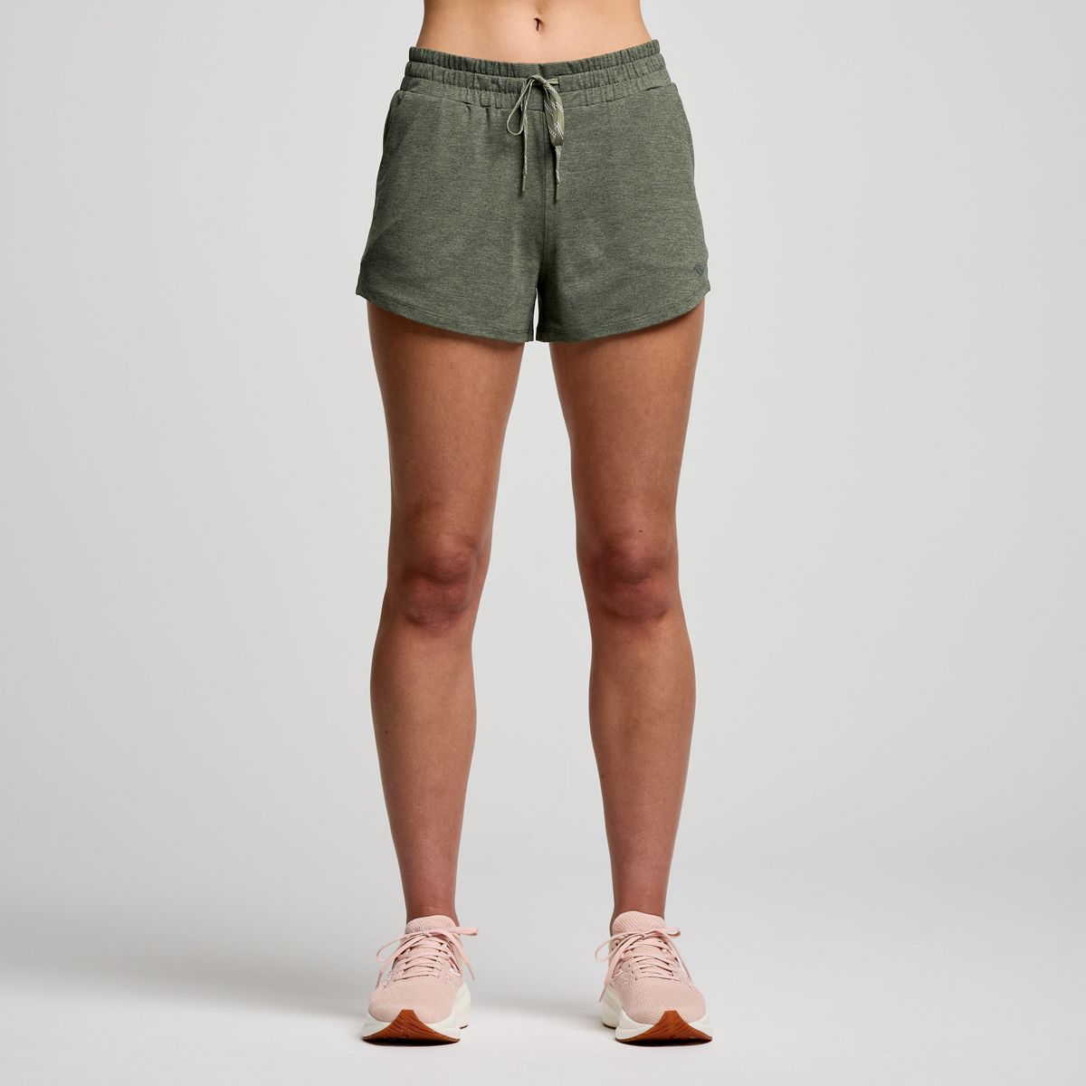 Warm Sports Leggings with Shorts - Dark khaki green/black - Kids