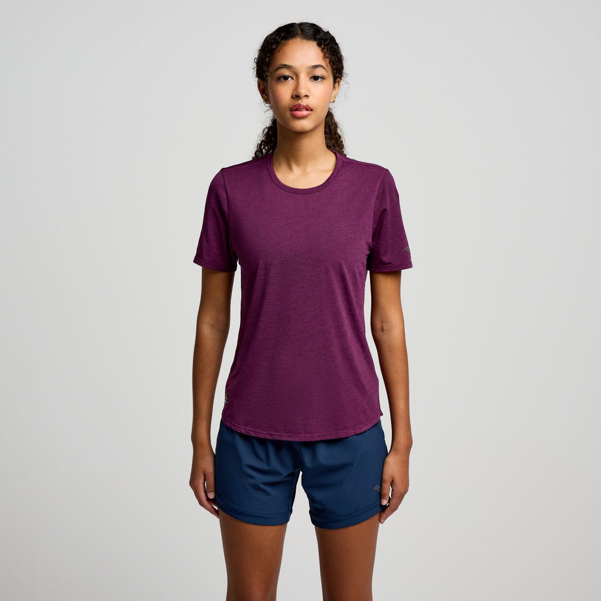 Stopwatch Short Sleeve, Eggplant Heather, dynamic