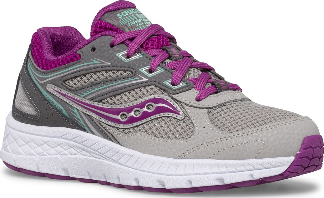 Cohesion 14 Lace Sneaker, Grey | Magenta | Turq, dynamic 2