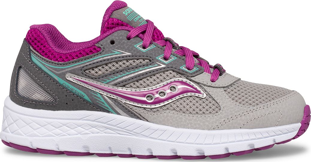 Cohesion 14 Lace Sneaker, Grey | Magenta | Turq, dynamic 1