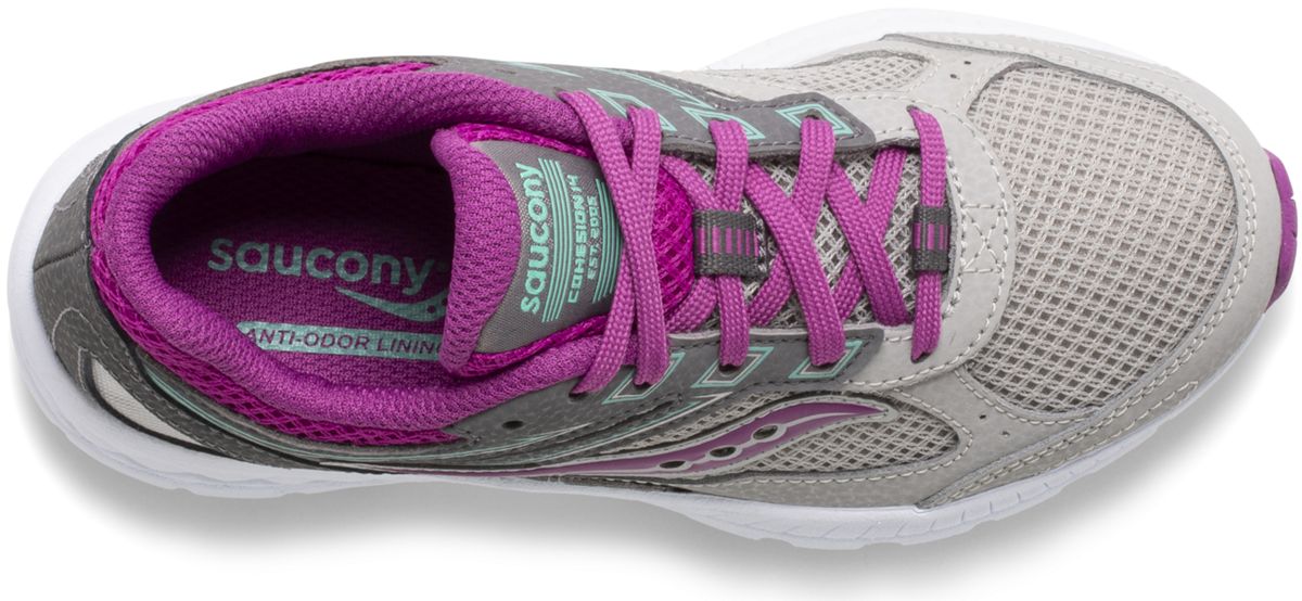 Cohesion 14 Lace Sneaker, Grey | Magenta | Turq, dynamic 5