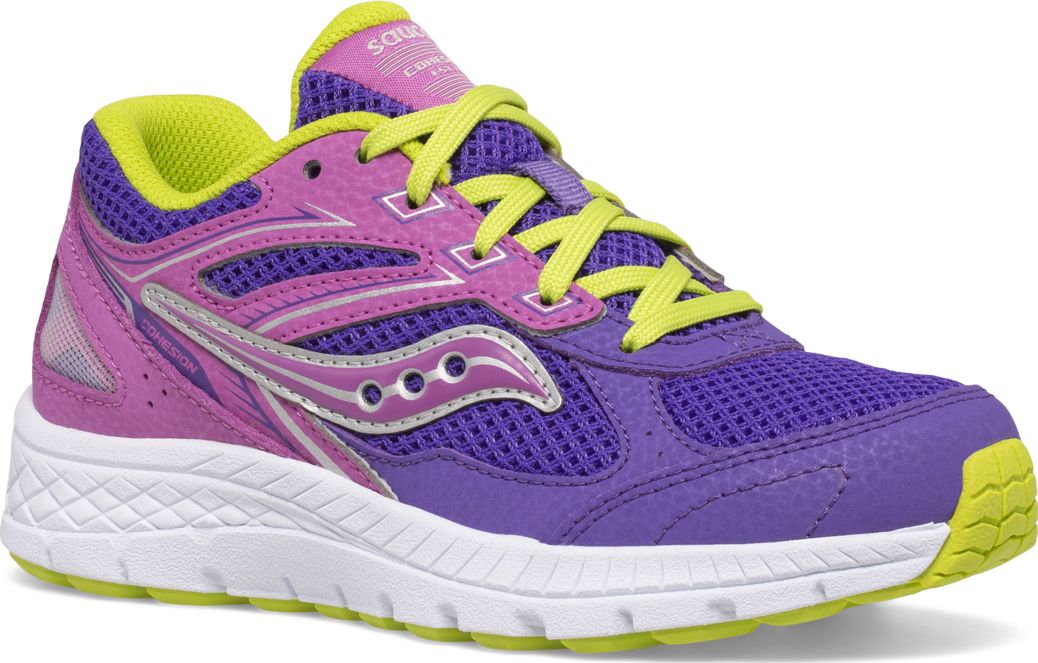 Cohesion 14 Lace Sneaker, Purple | Green, dynamic 2