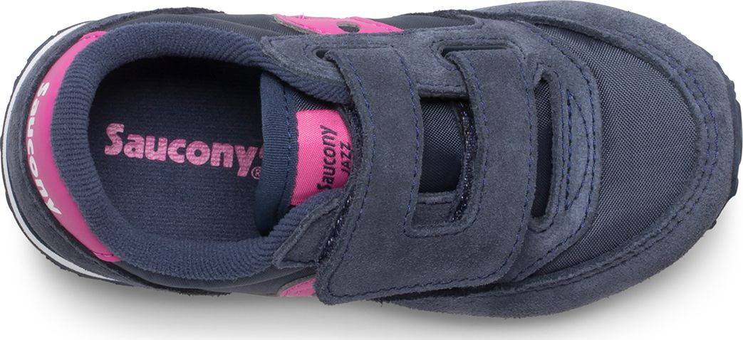 Baby Jazz Hook & Loop Sneaker, Navy/Pink, dynamic 2