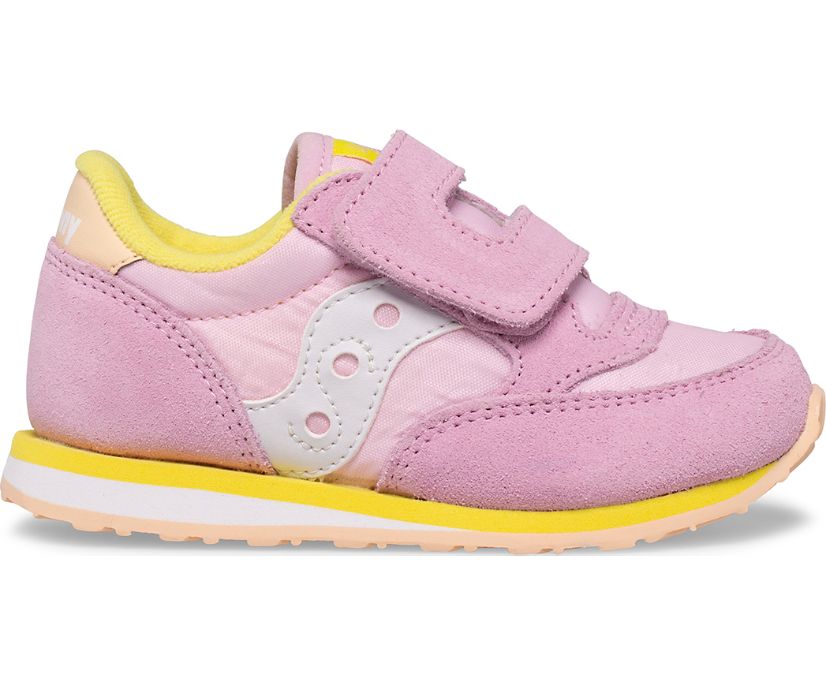 Baby Jazz Hook & Loop Sneaker, Pink | Yellow | Peach, dynamic 1