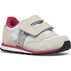 Baby Jazz Hook & Loop Sneaker, White | Silver | Pink, dynamic 2