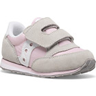 Baby Jazz Hook & Loop Sneaker, Grey | Pink | White, dynamic 2