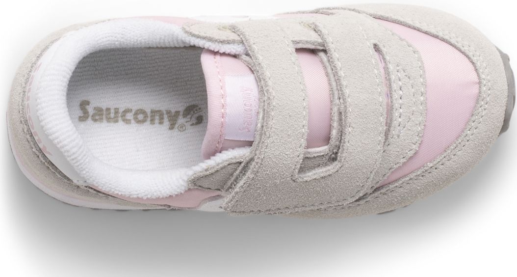 Jazz Hook & Loop Sneaker, Grey/Pink/White, dynamic 4