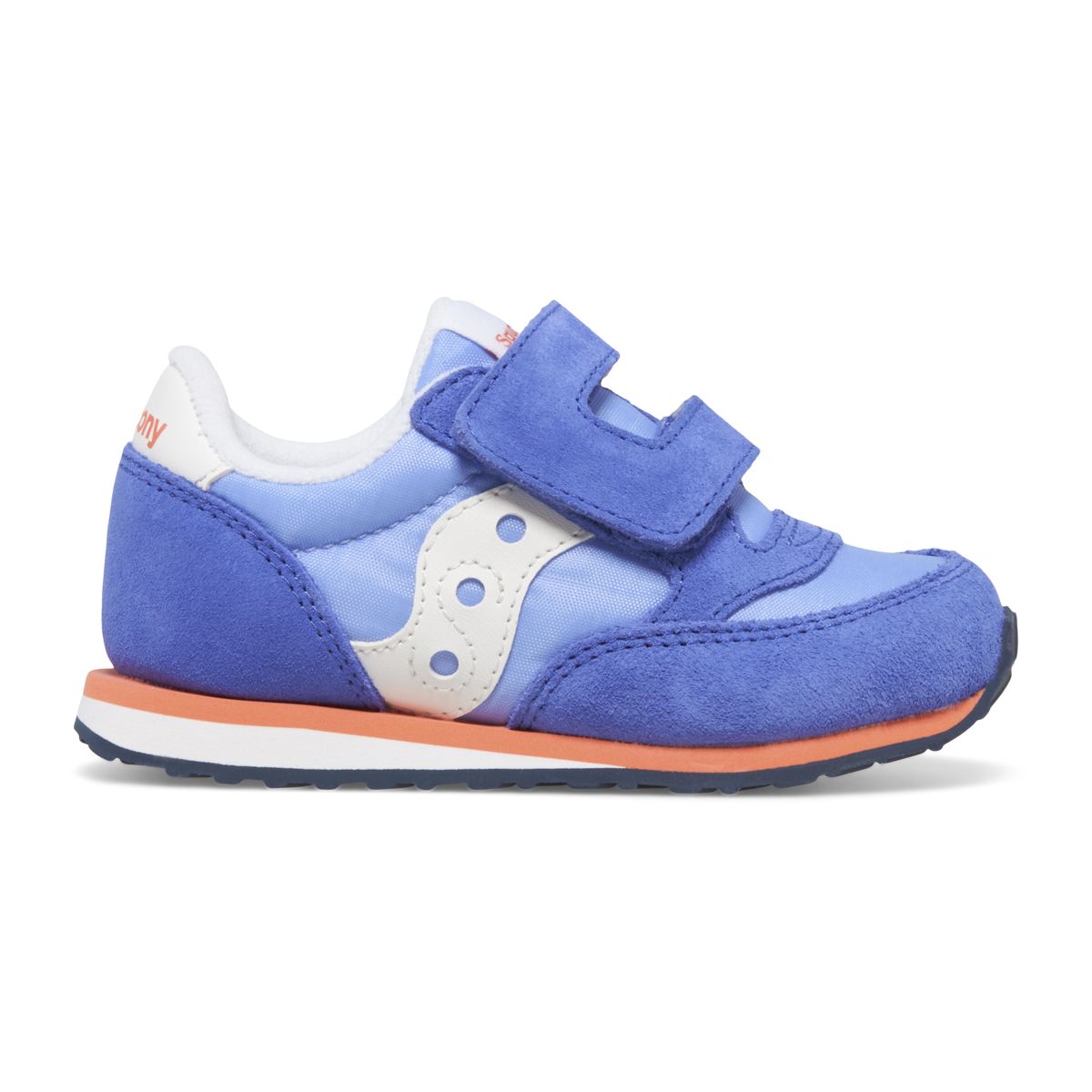 Baby Jazz Hook & Loop Sneaker, Blue | Coral, dynamic