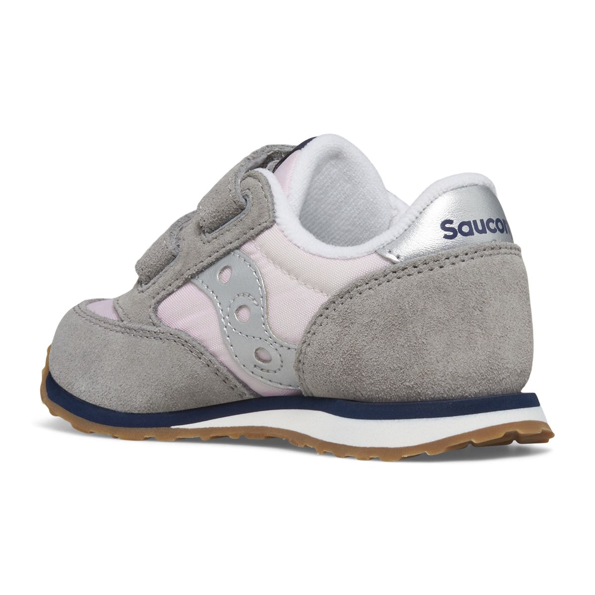 Baby Jazz Hook & Loop Sneaker, Blush/Grey/Silver, dynamic 3