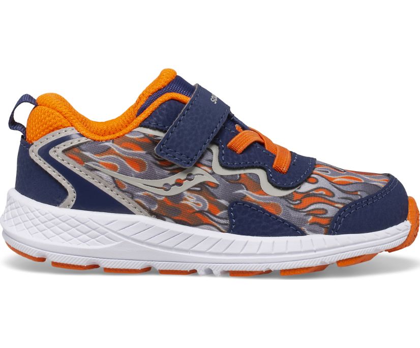 Flash A/C Jr. Sneaker, Navy | Orange, dynamic 1