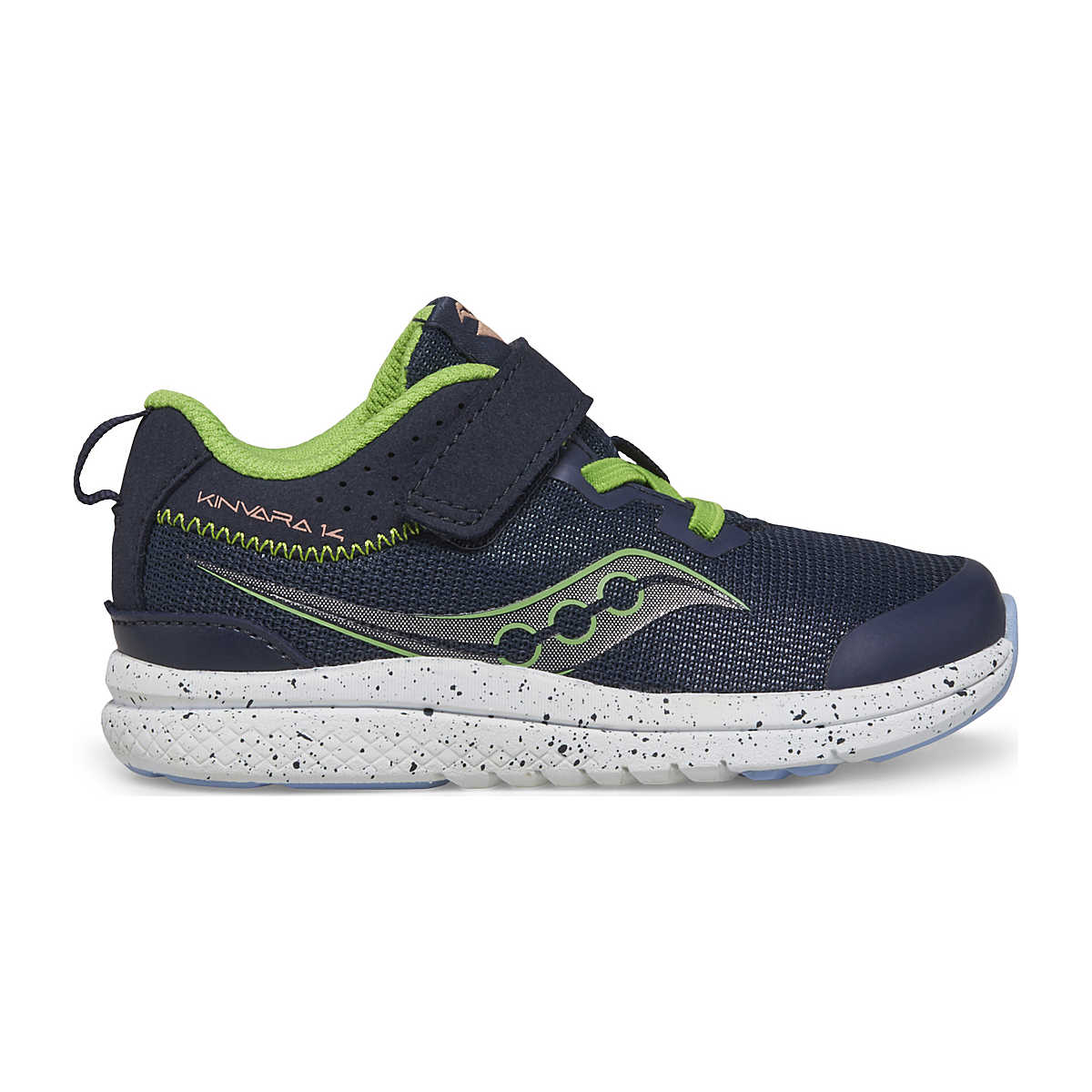 Kinvara 14 A/C Jr. Sneaker, Navy | Green, dynamic 1