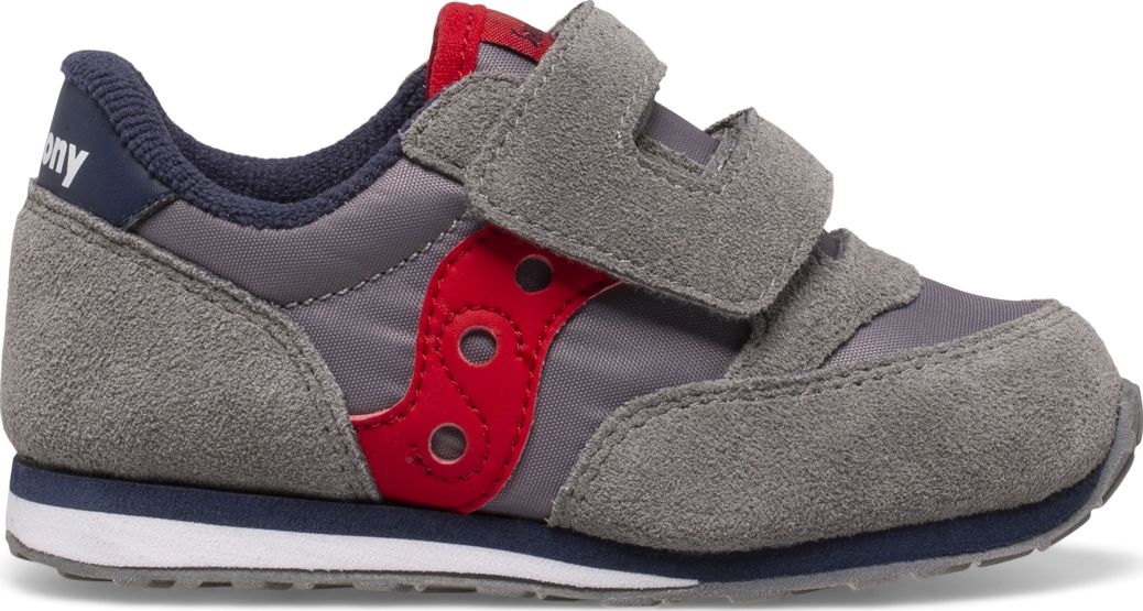 Jazz Hook & Loop Sneaker, Grey | Navy | Red, dynamic