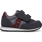 Baby Jazz Hook & Loop Sneaker, Grey | Dark Red, dynamic 1