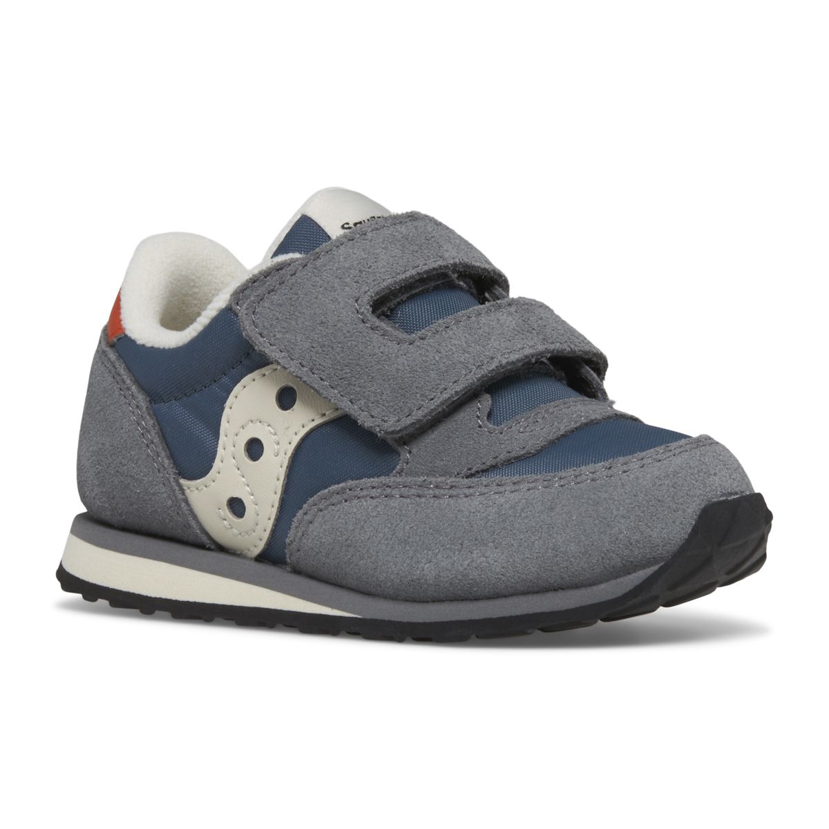 Baby Jazz Hook & Loop Sneaker, Grey | Blue | Orange, dynamic 2