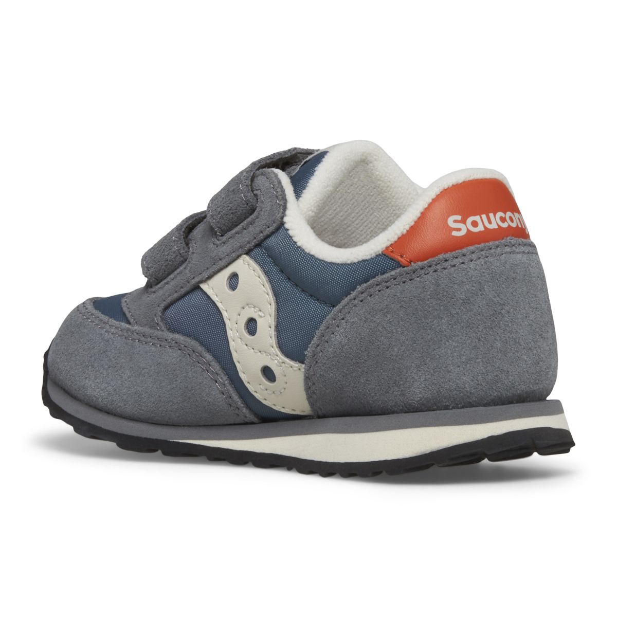 Baby Jazz Hook & Loop Sneaker, Grey | Blue | Orange, dynamic 3