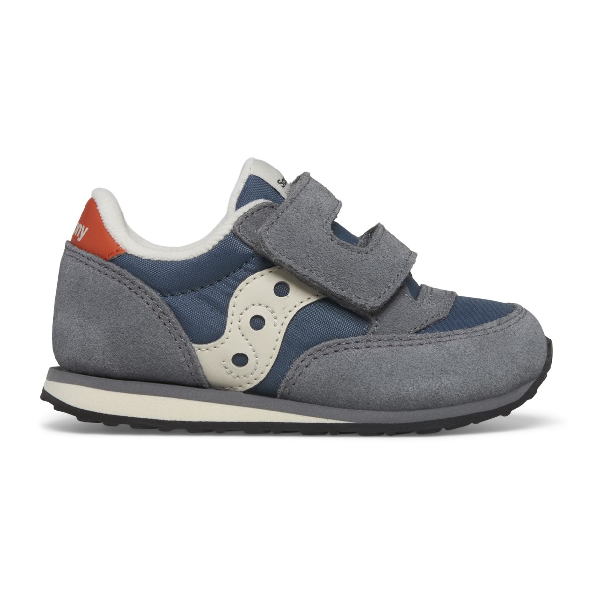 Baby Jazz Hook & Loop Sneaker, Grey | Blue | Orange, dynamic
