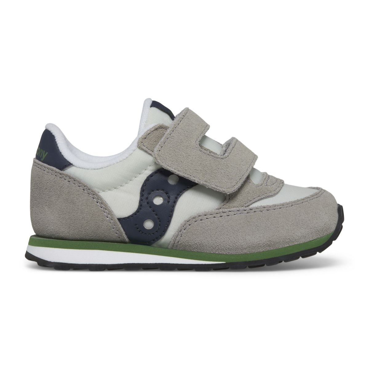 Baby Jazz Hook & Loop Sneaker, Grey/Navy/Green, dynamic