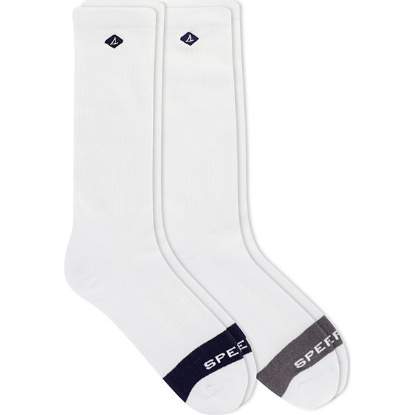 Cotton Crew 2-Pack Sock, White Assorted, dynamic
