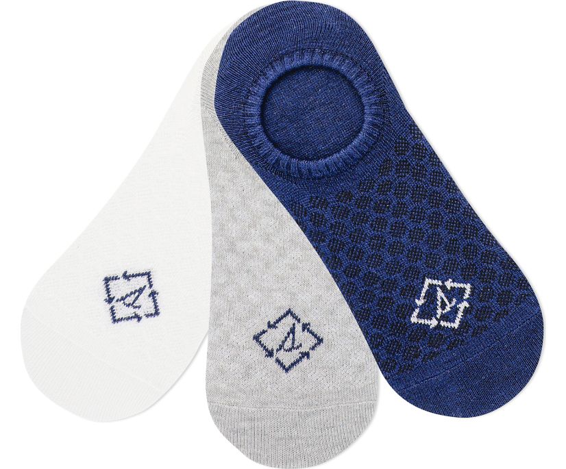 Sustainable Honeycomb Mesh 3-Pack Ultra Low Show Sock, Blue, dynamic 1
