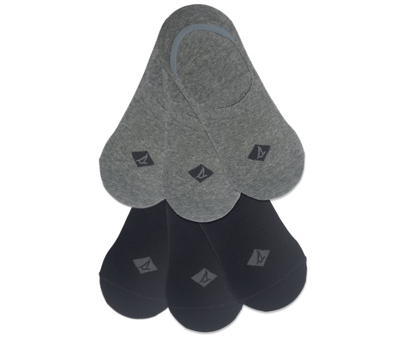 Sneaker Liner 6-Pack Sock, Charcoal Assorted, dynamic 1