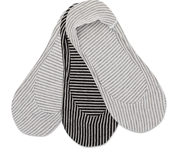 Loafer Stripe 3-Pack Liner, Grey/Black Assorted, dynamic