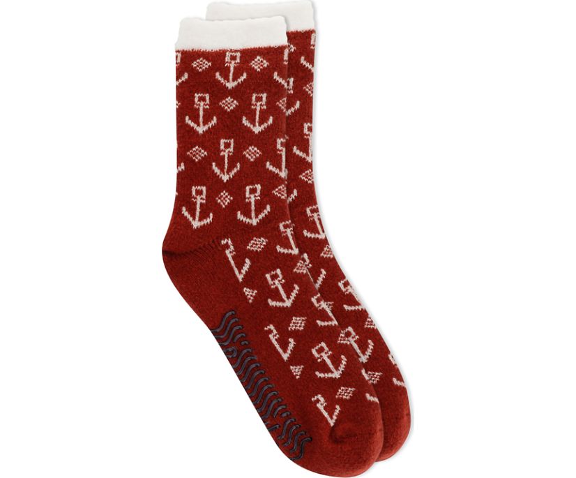 Anchor Cabin Cozy Sock, Red, dynamic 1