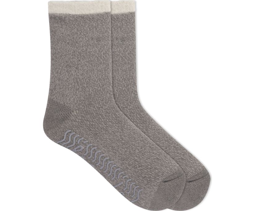 Cable Knit Cabin Cozy Sock, Grey Heather, dynamic 1