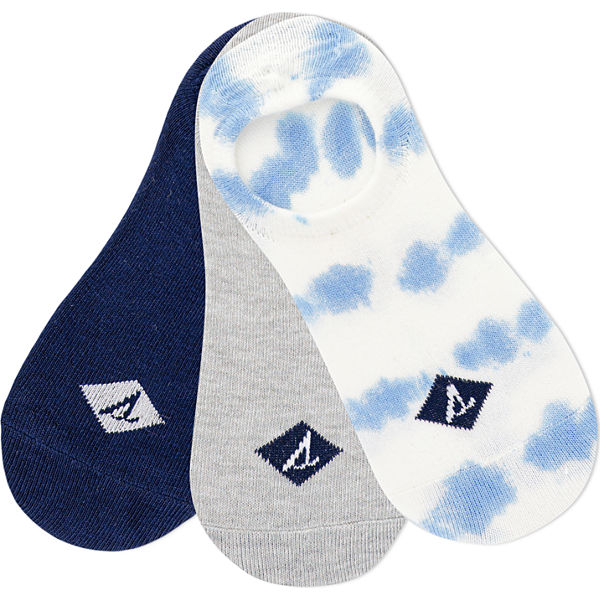 Tie Dye Low Show 3-Pack Sock, Navy, dynamic
