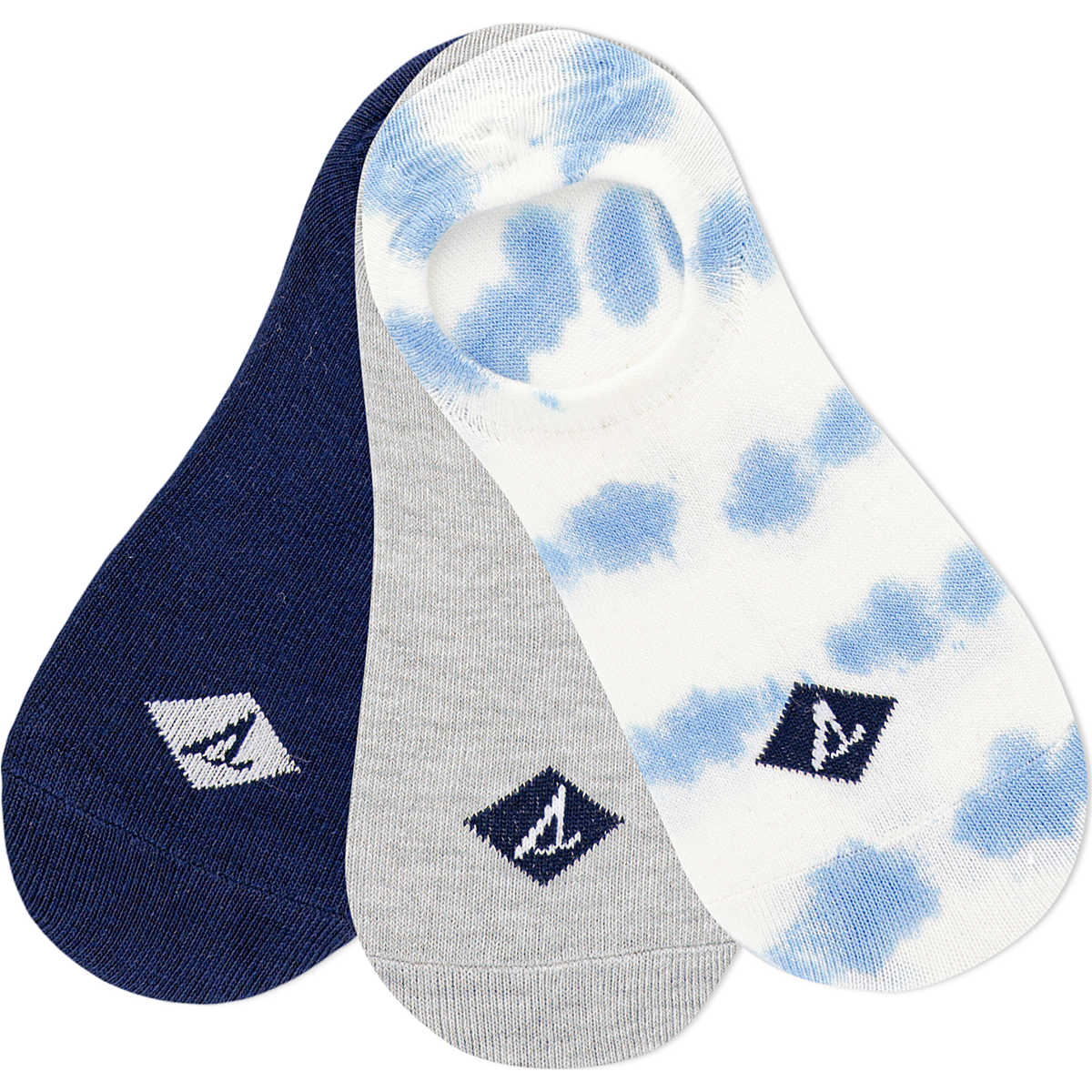 Tie Dye Low Show 3-Pack Sock, Navy, dynamic 1