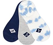 Tie Dye Low Show 3-Pack Sock, Navy, dynamic